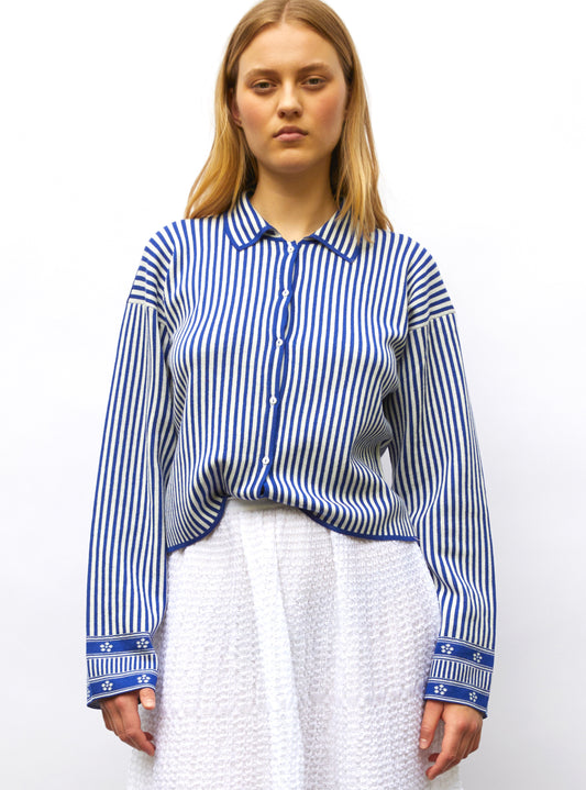 chemise maille fines rayures