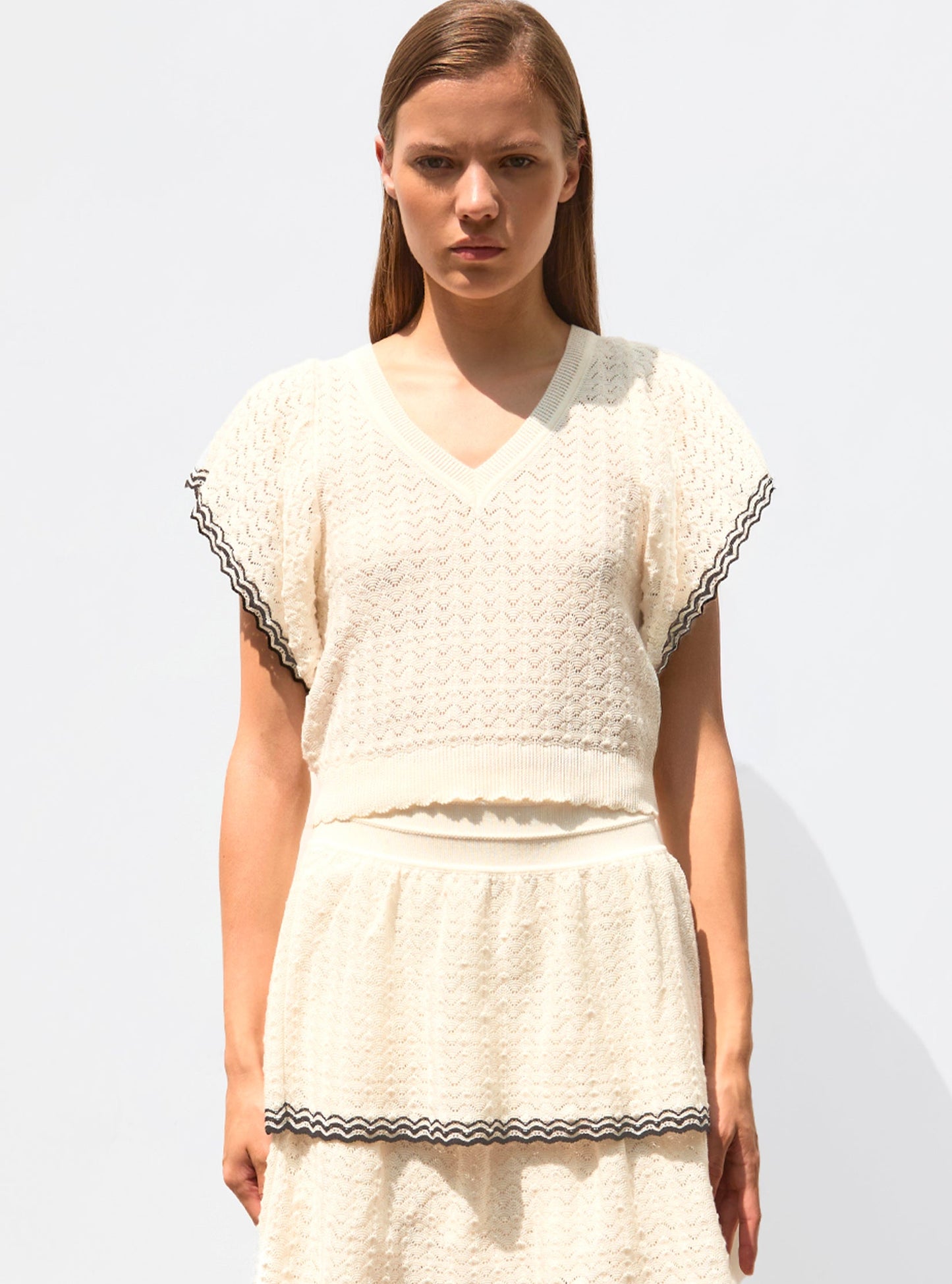 top v maille pointelle