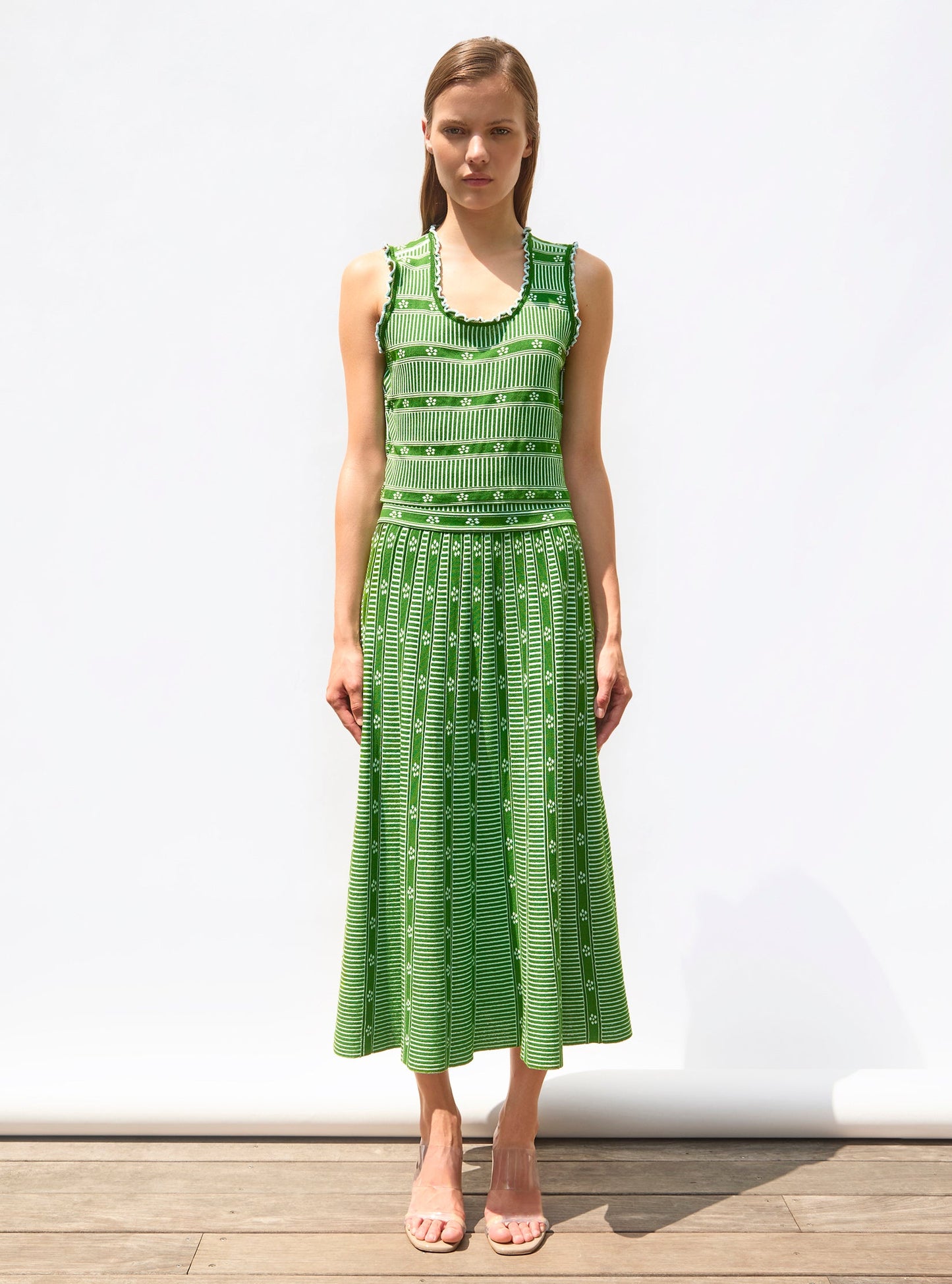 jupe jacquard mini fleurs