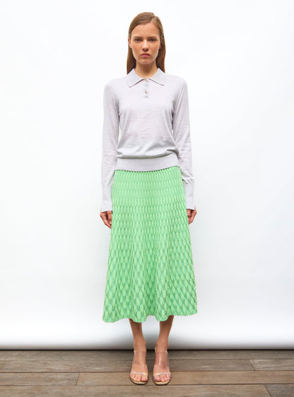 jupe longue maille zellige unie