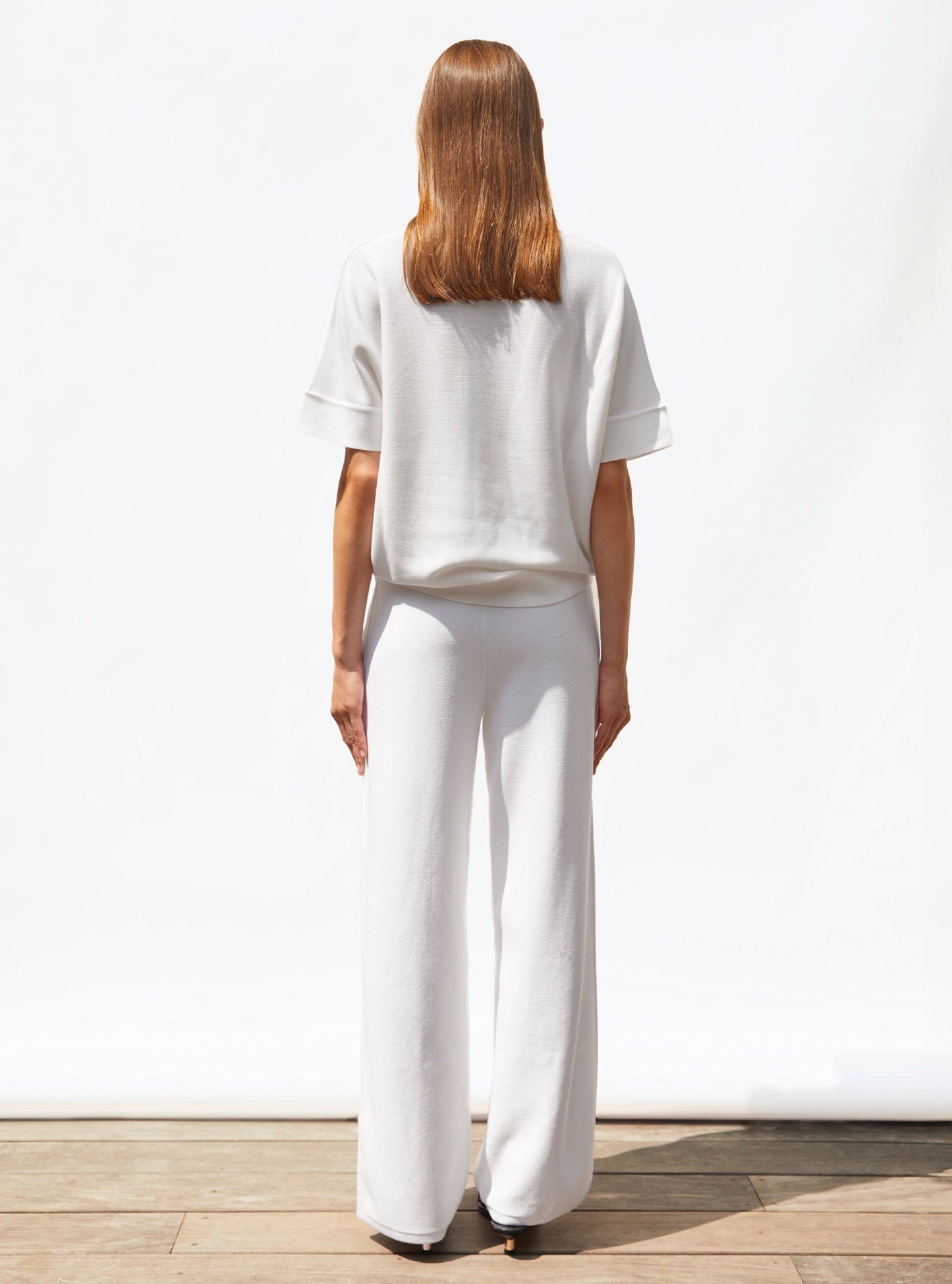 pantalon taille haute maille jersey