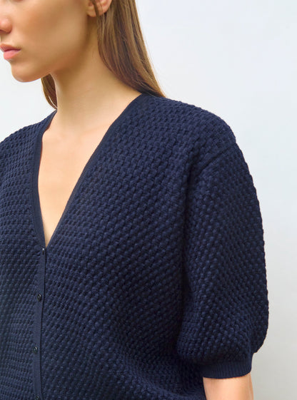 cardigan v maille cloquée