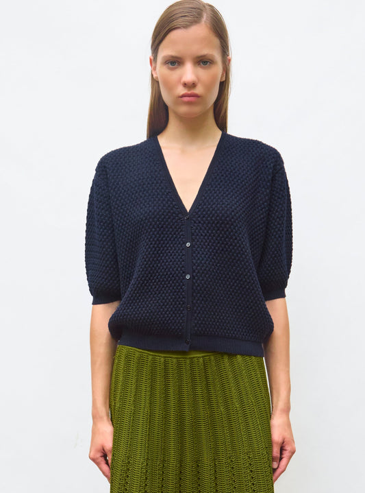 cardigan v maille cloquée