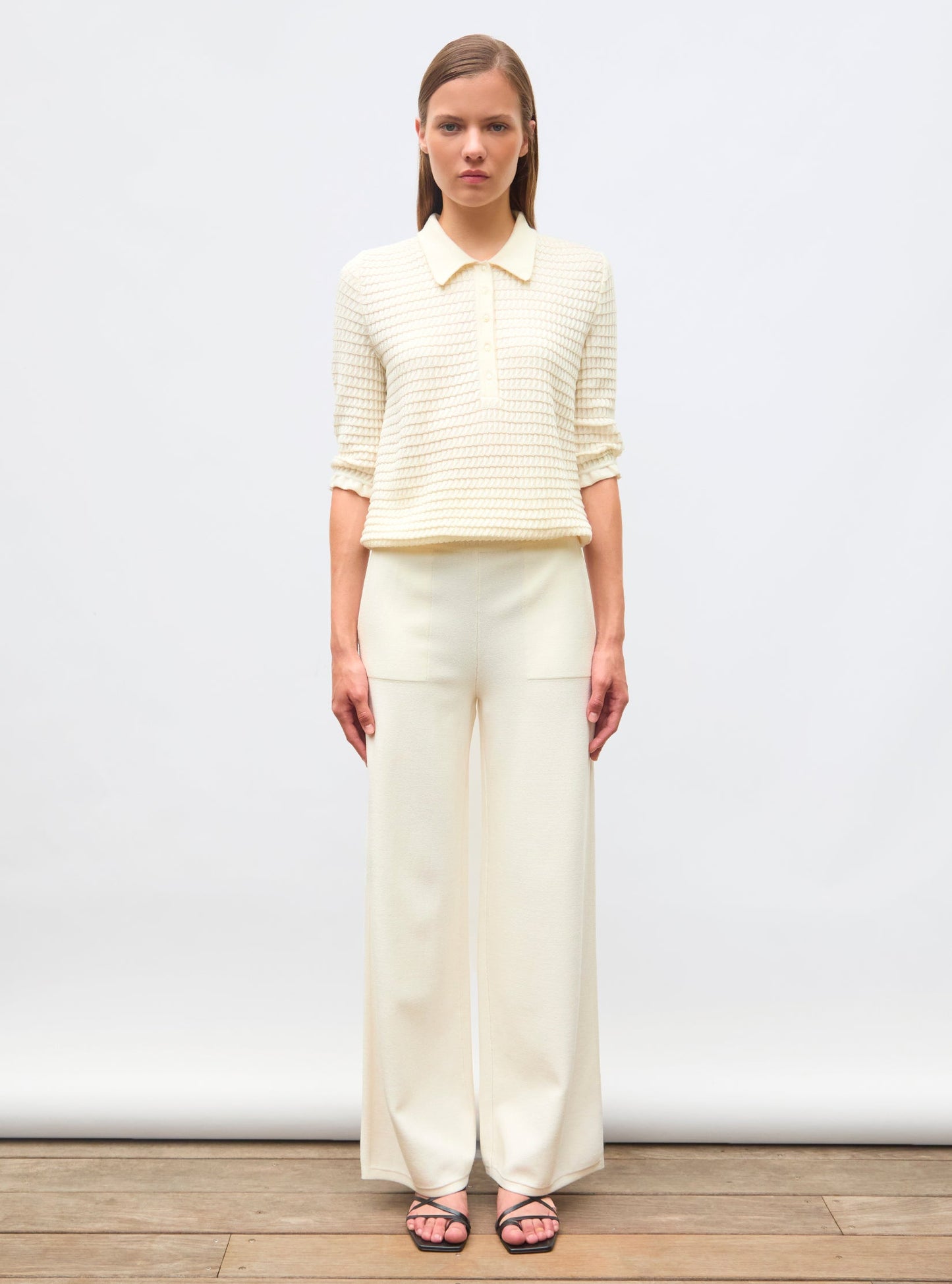 pantalon taille haute maille jersey