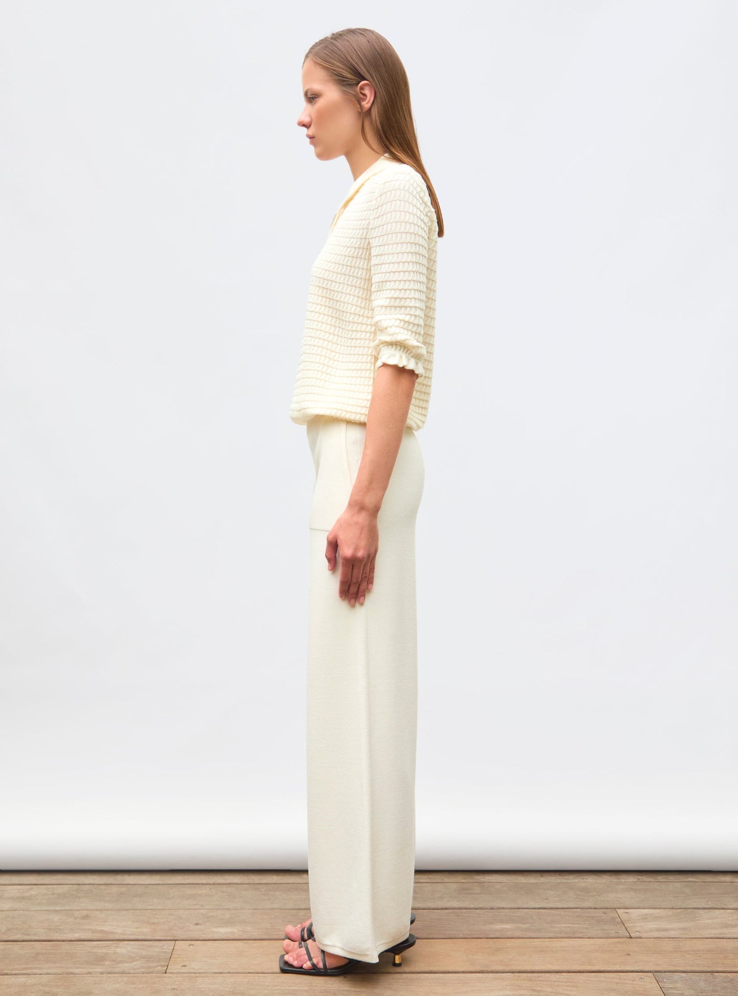 pantalon taille haute maille jersey