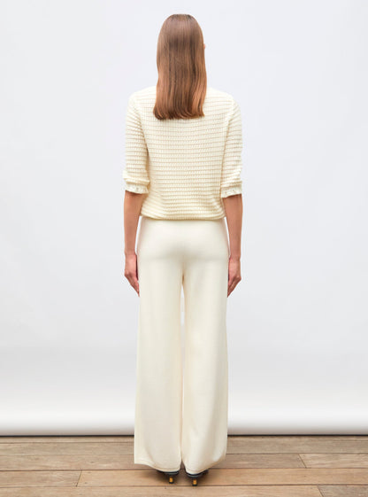 pantalon taille haute maille jersey