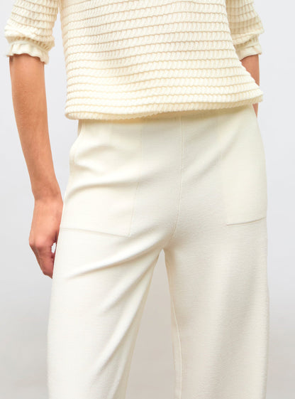 pantalon taille haute maille jersey