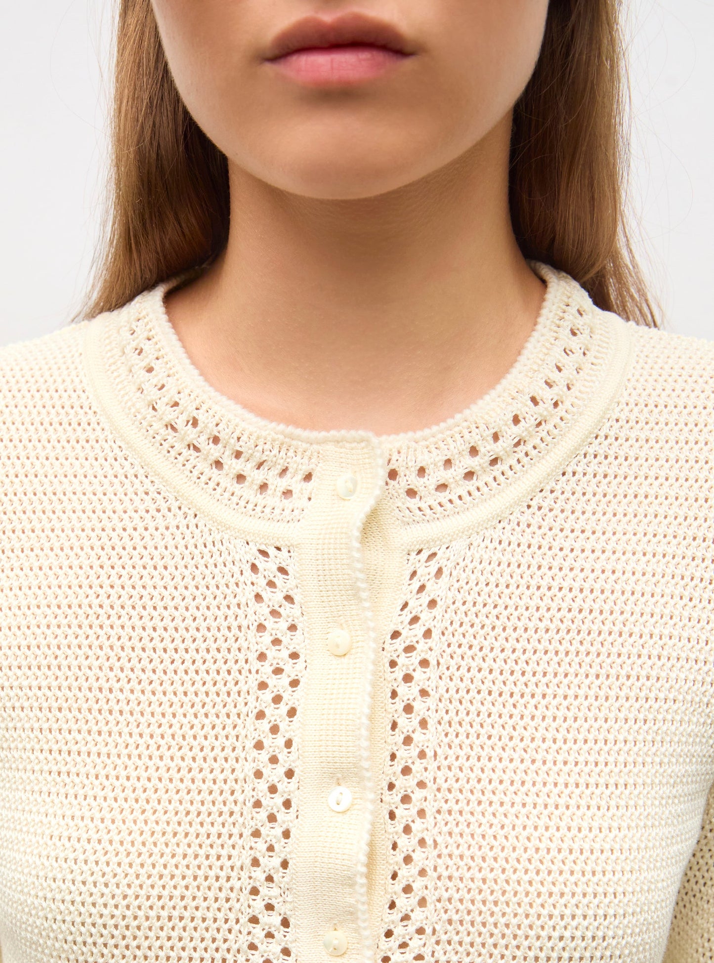 top délicat maille crochet