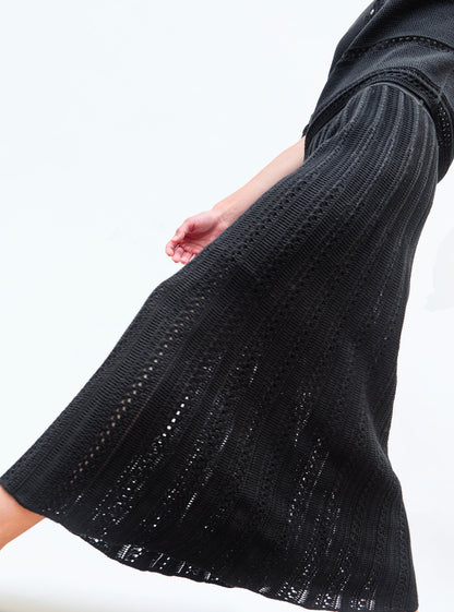 jupe longue maille guipure