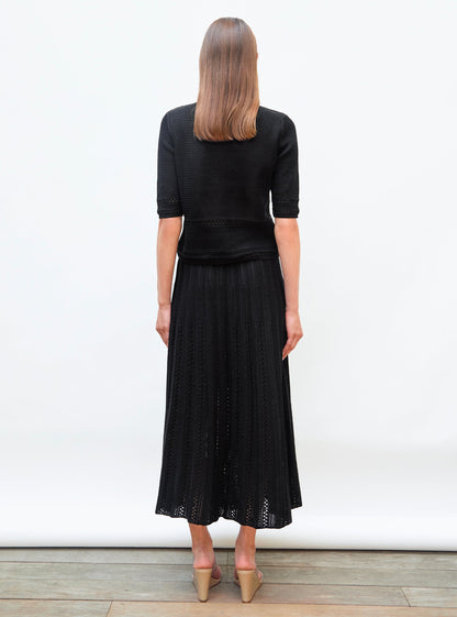 jupe longue maille guipure