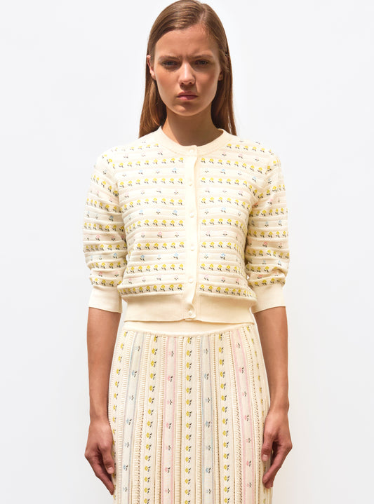 cardigan maille herbier