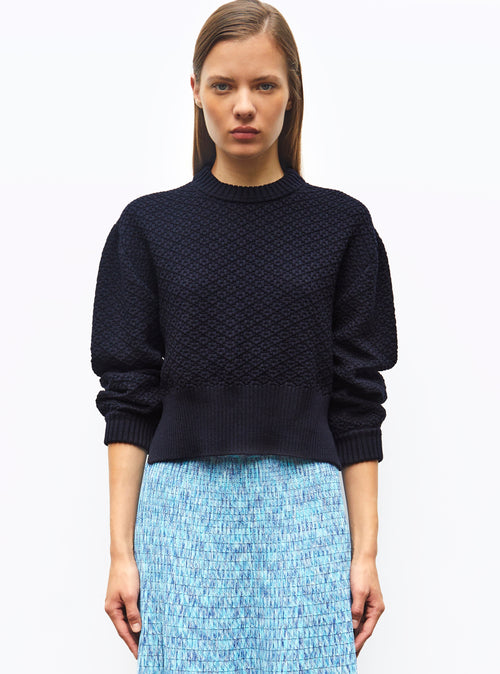 pull court maille damier