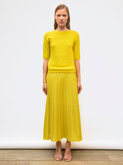 jupe longue maille guipure