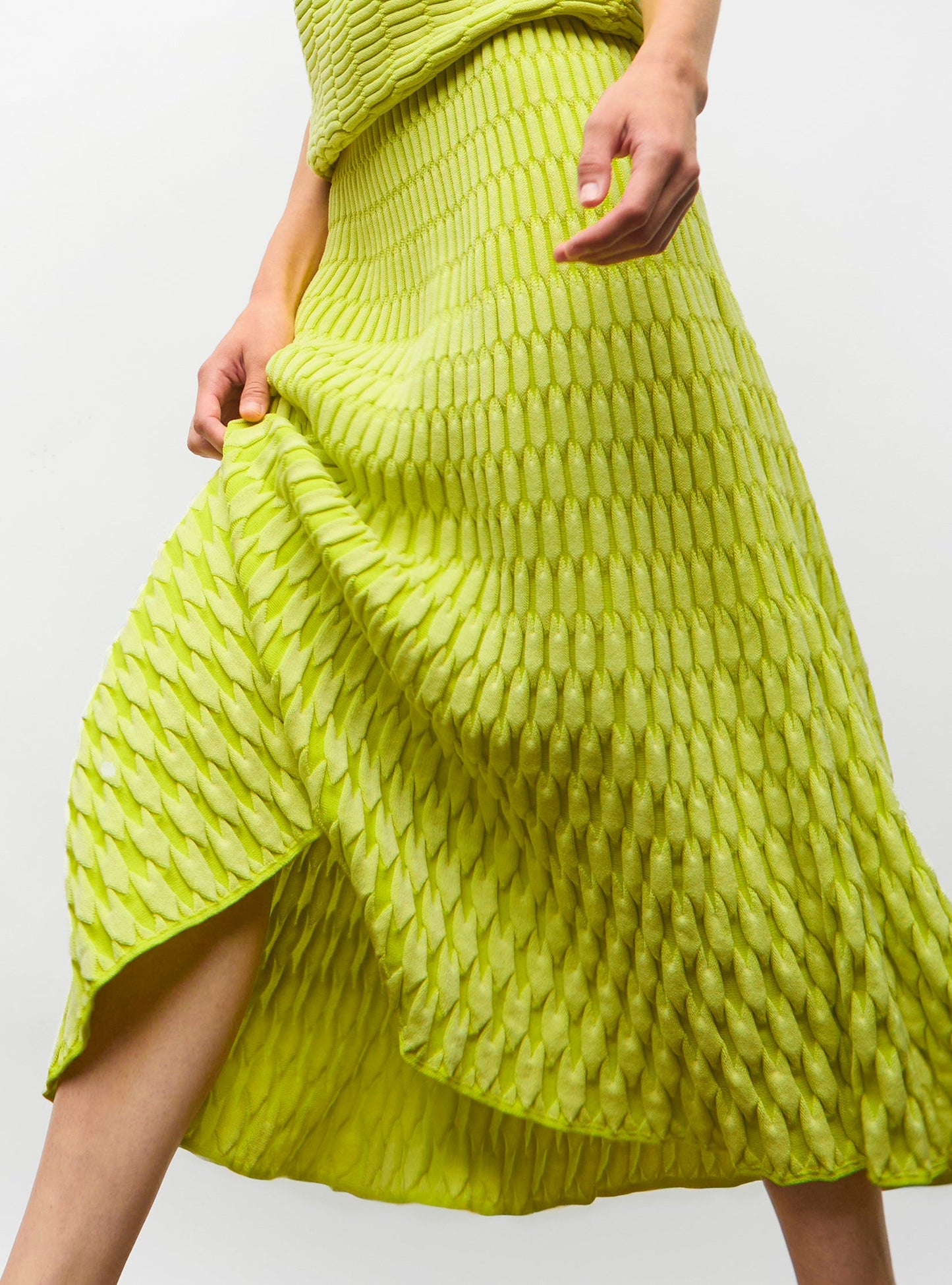 jupe longue maille zellige unie