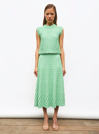 jupe longue maille zellige unie