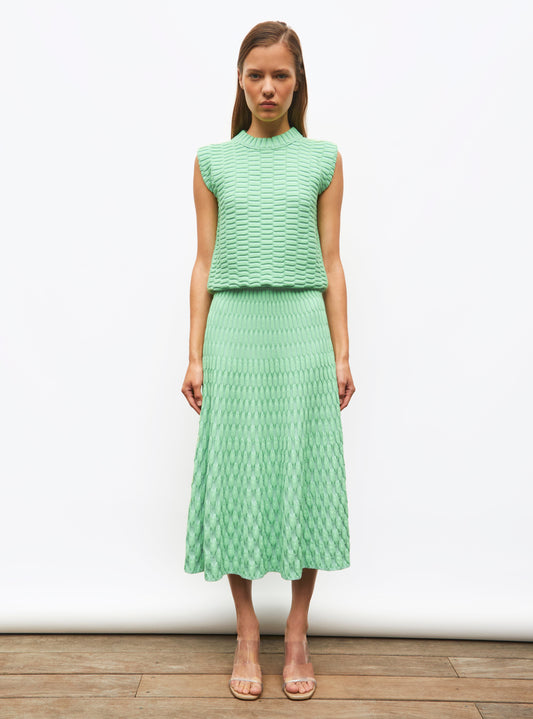 jupe longue maille zellige unie