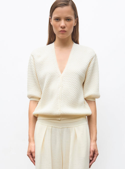 cardigan v maille cloquée