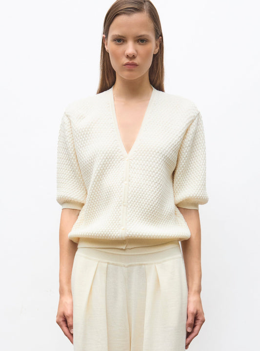 cardigan v maille cloquée