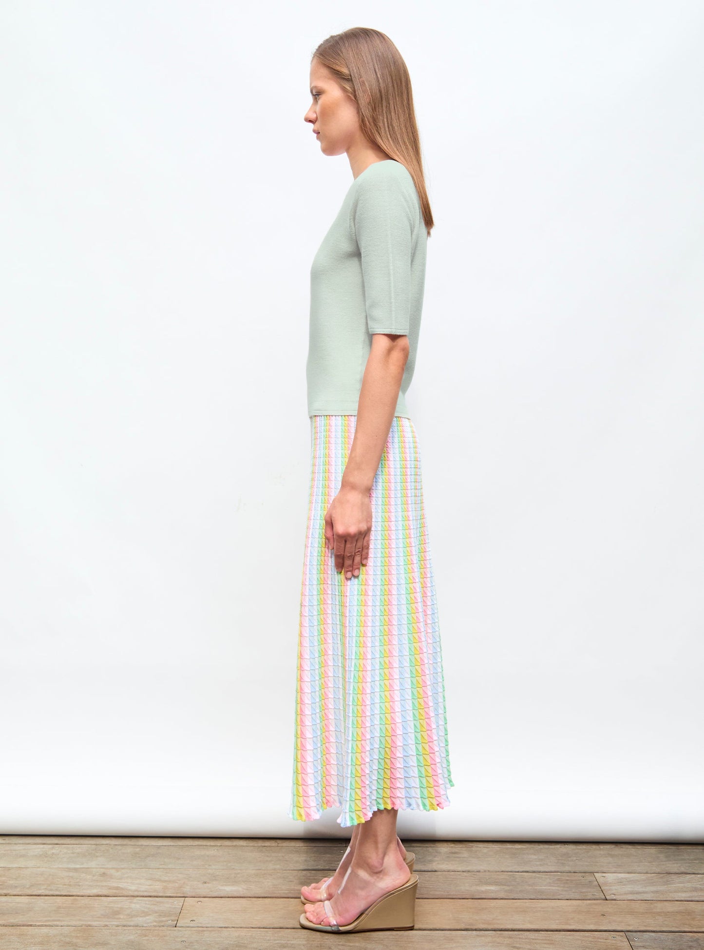 top fin maille manches coudes