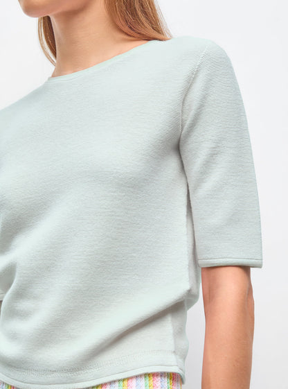 top fin maille manches coudes