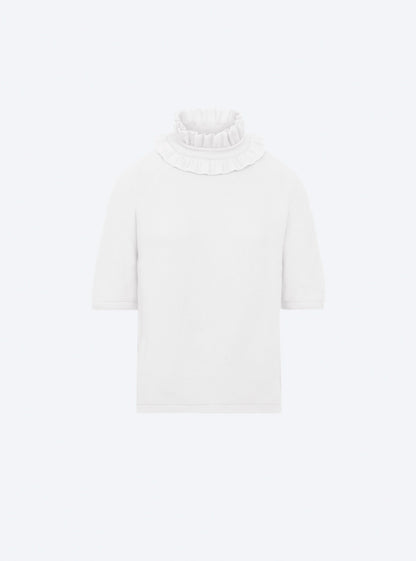 top à col volanté