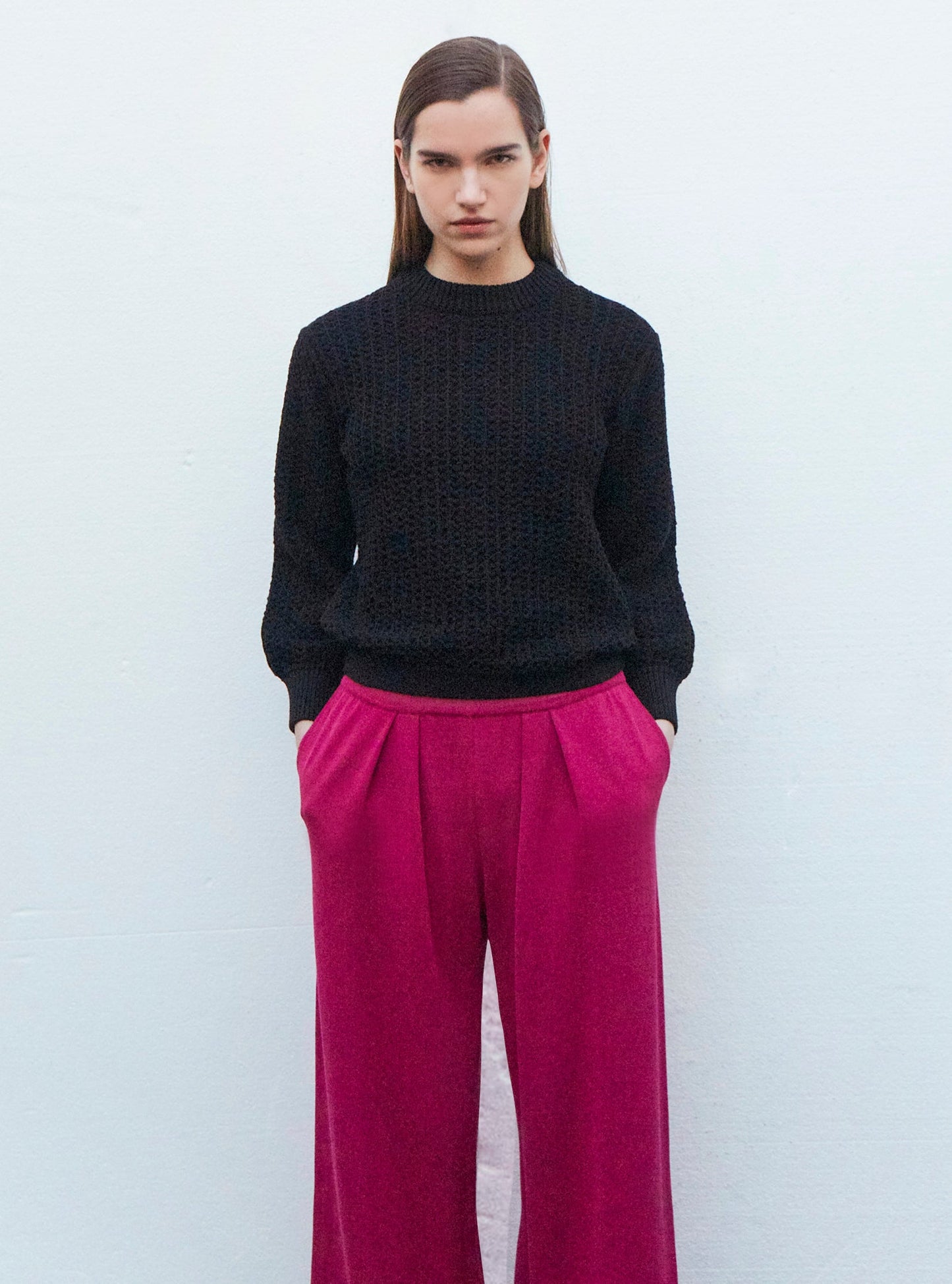sweater en maille entrelacée