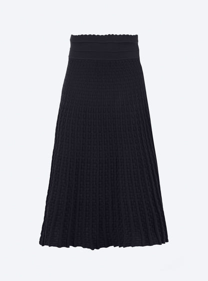 jupe longue maille cannage