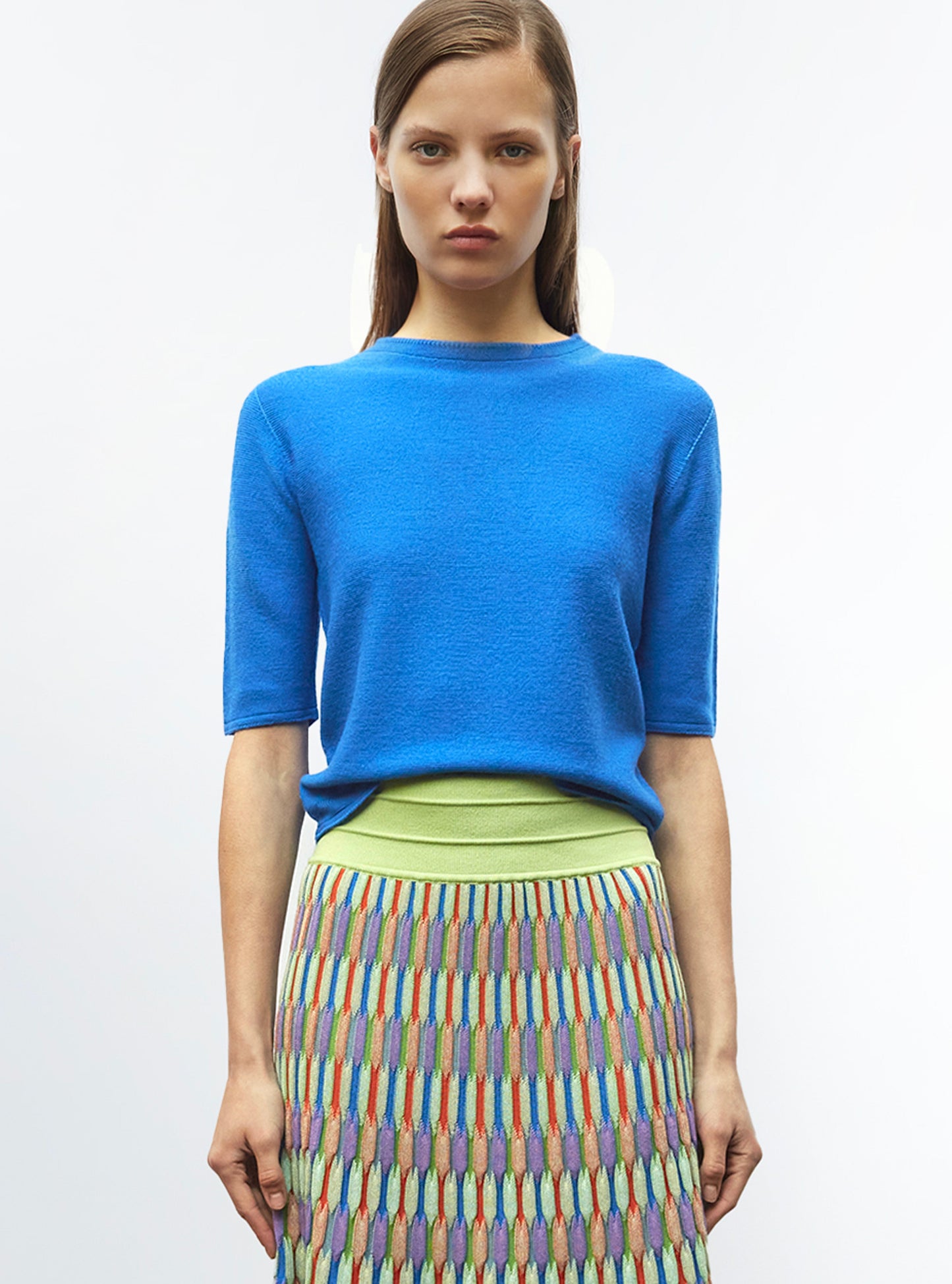 top fin maille manches coudes