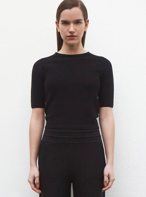 top fin maille manches coudes