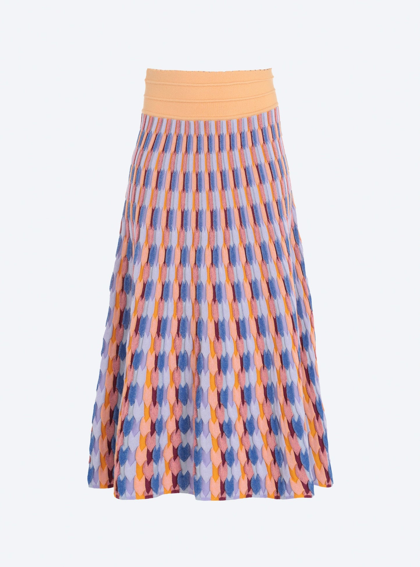 jupe longue maille zellige multicolore