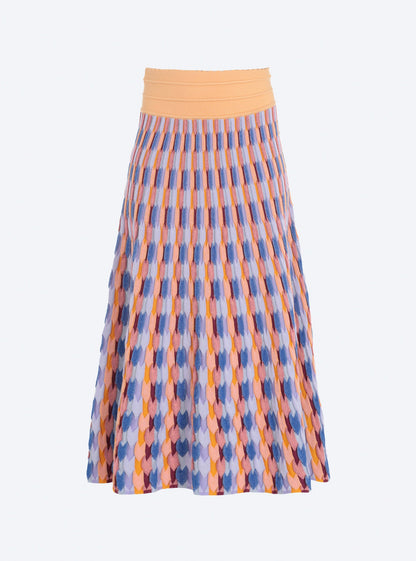 jupe longue maille zellige multicolore