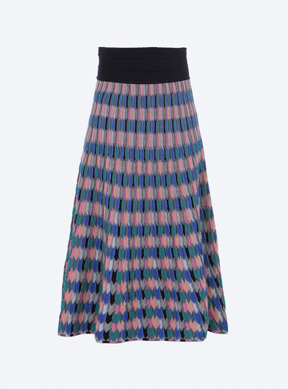 jupe longue maille zellige multicolore