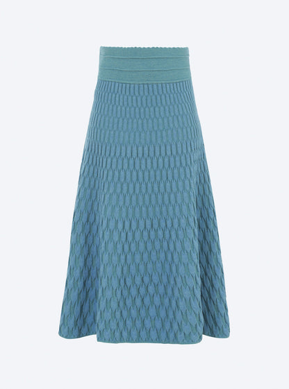 jupe longue maille zellige unie