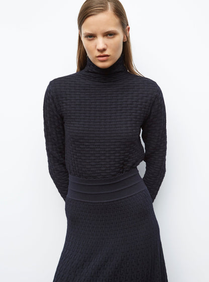 top fin en maille cannage
