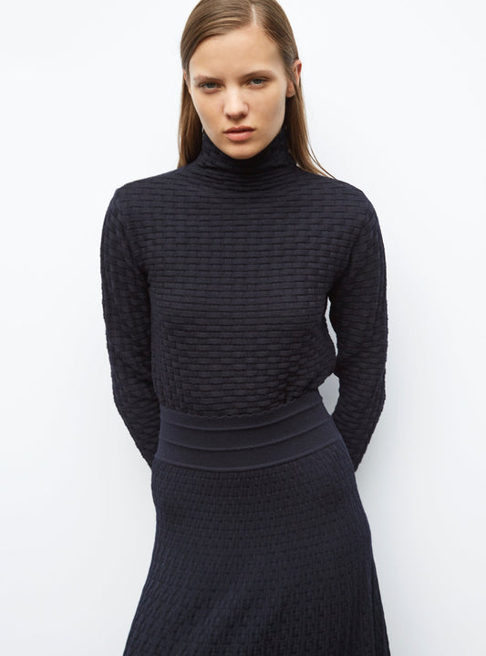 top fin en maille cannage