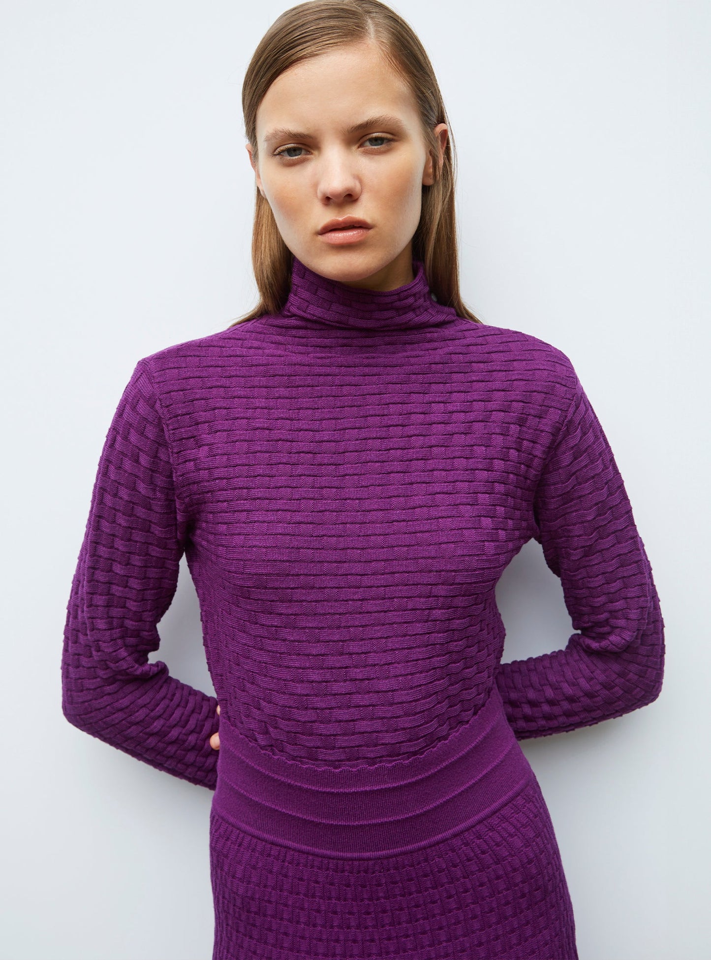 top fin en maille cannage