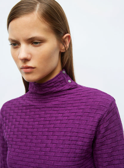 top fin en maille cannage