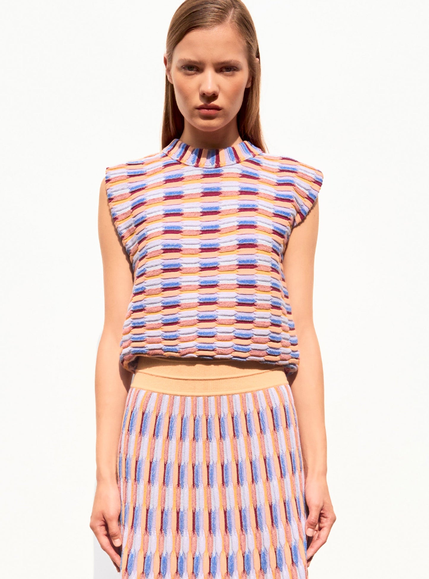 top maille zellige multicolore