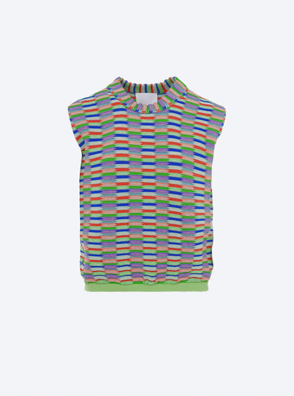 top maille zellige multicolore
