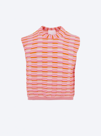top maille zellige multicolore