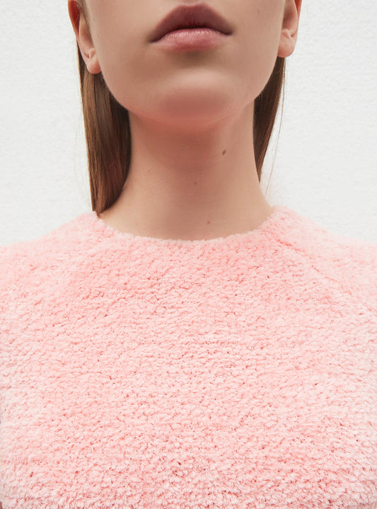 top en maille fourrure de coton