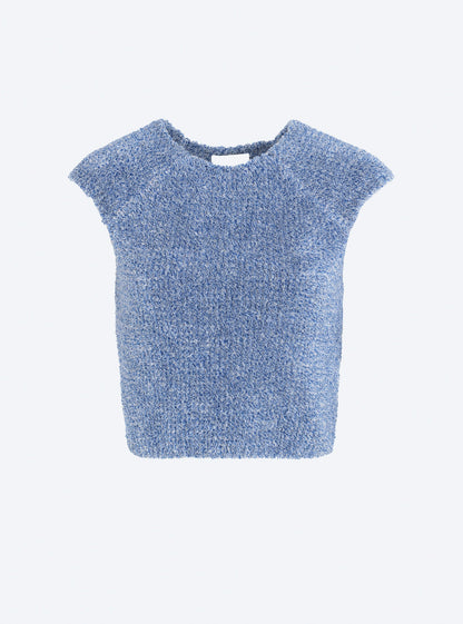 top en maille fourrure de coton