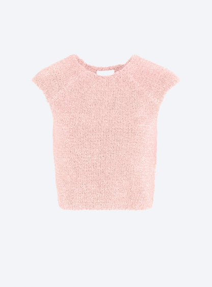 top en maille fourrure de coton