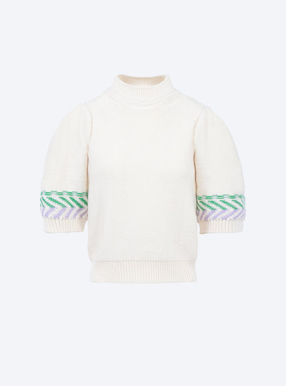 top en maille chevron coloré