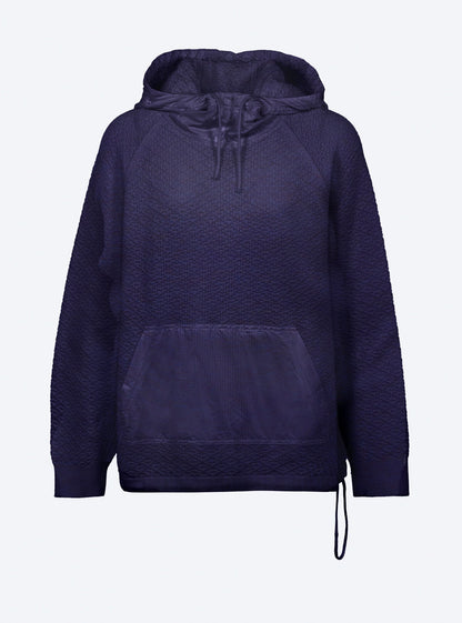 pull à capuche maille damier