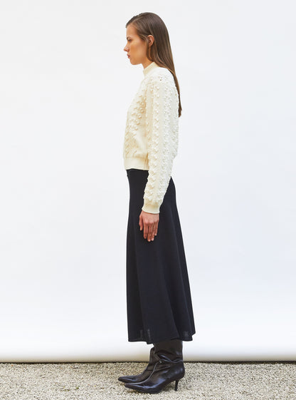 pull en maille motif floral