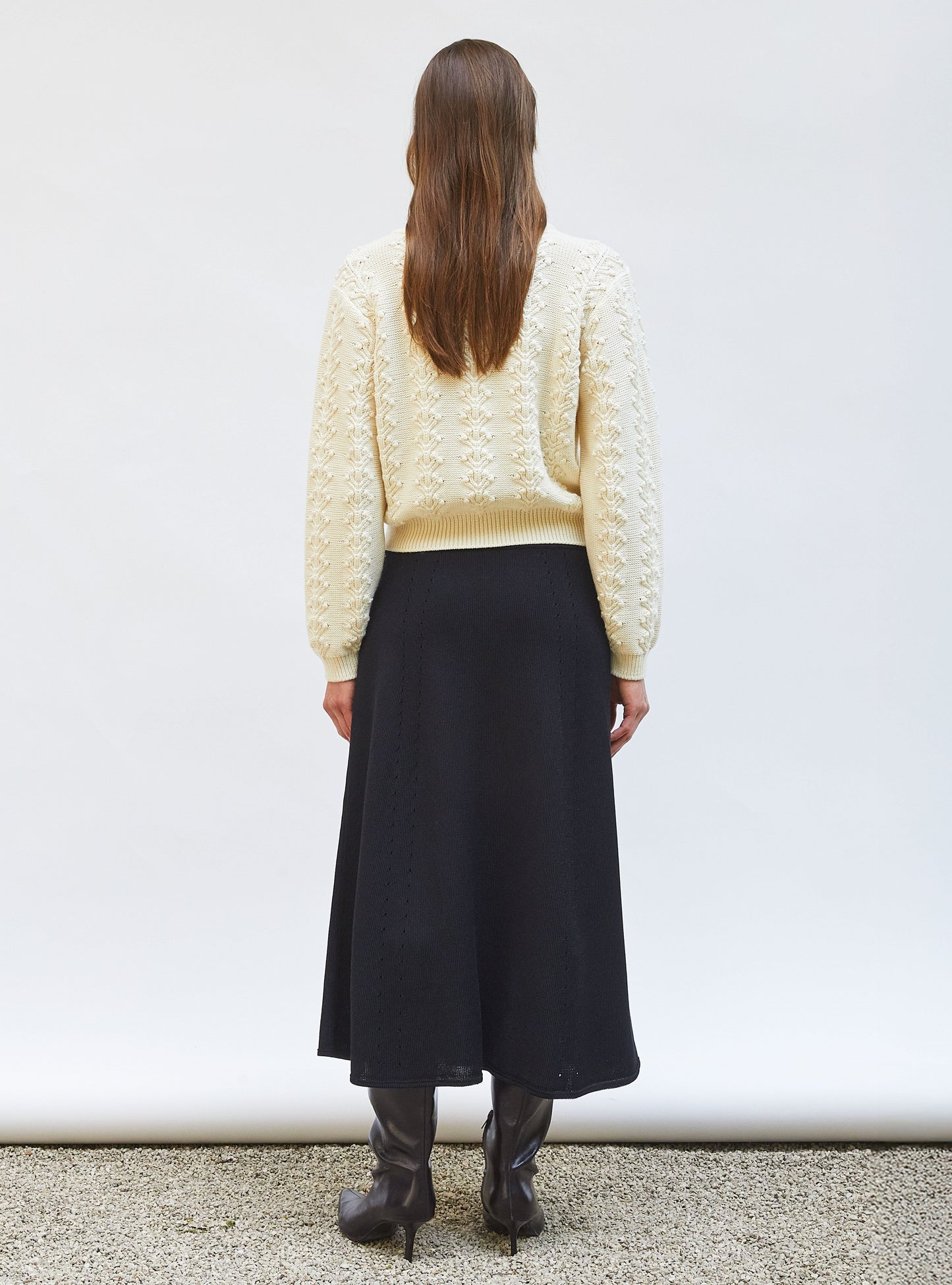 pull en maille motif floral