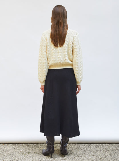pull en maille motif floral