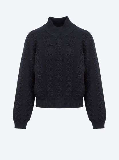 pull en maille motif floral