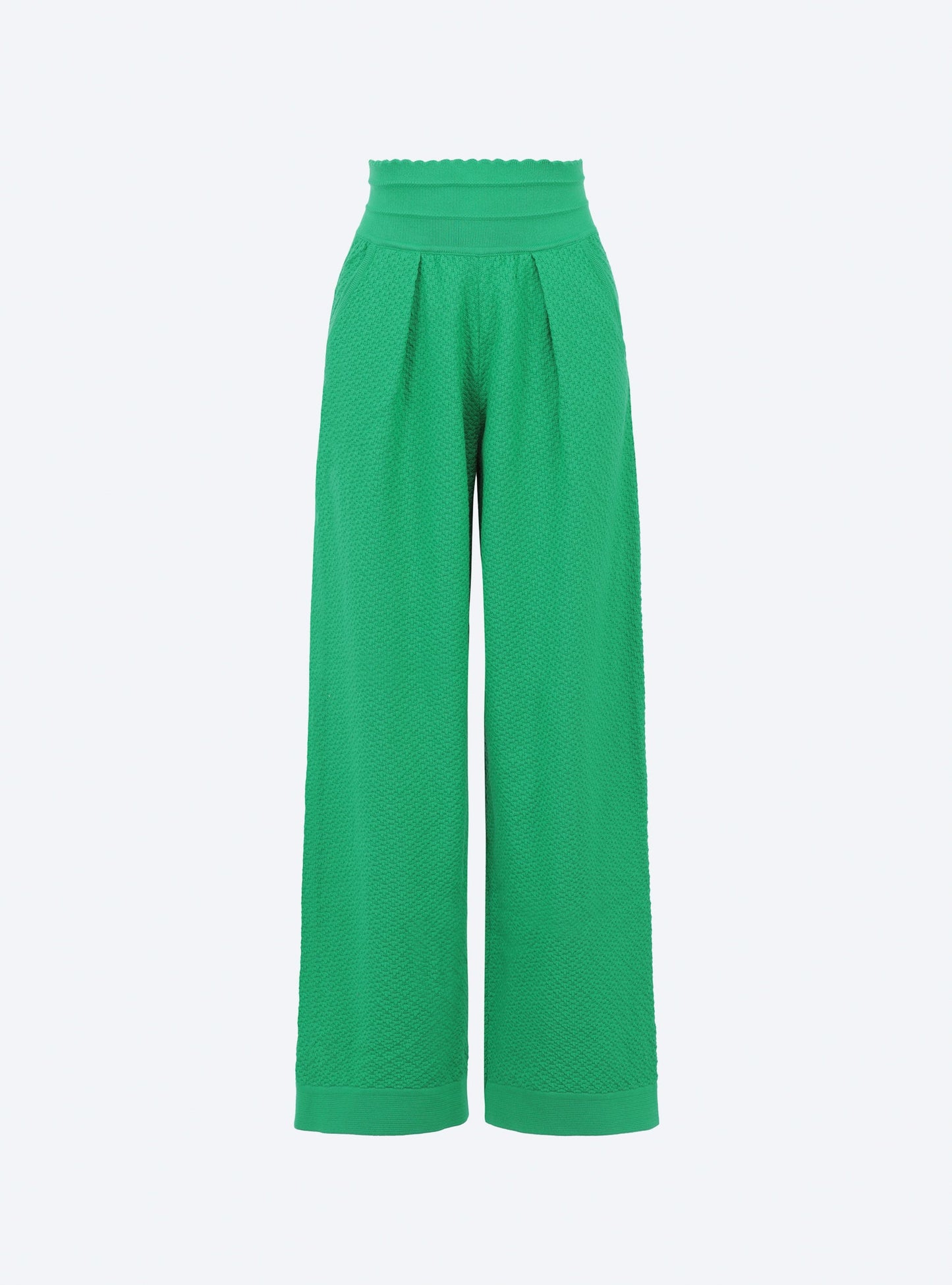 pantalon couture en maille damier